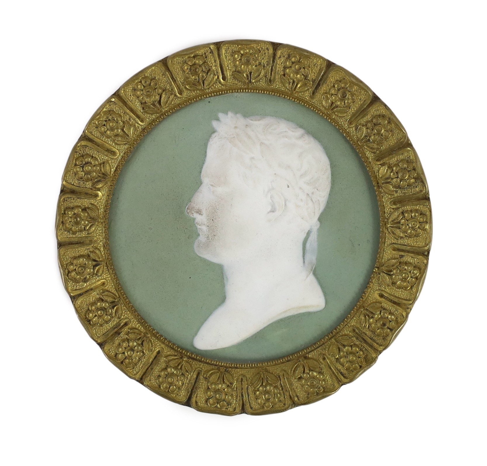 A 19th century French bisque plaque of Napoleon, diameter 14cm